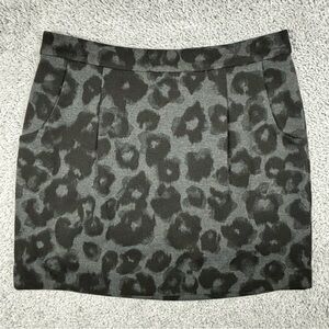 Michael Kors Skirt Womens 10 Mini Leopard Print Pockets Office Work Classic